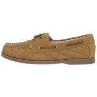 Sebago Women's Coast Two Eye Quilted Boat Shoes in wheat - women's flats - detail view