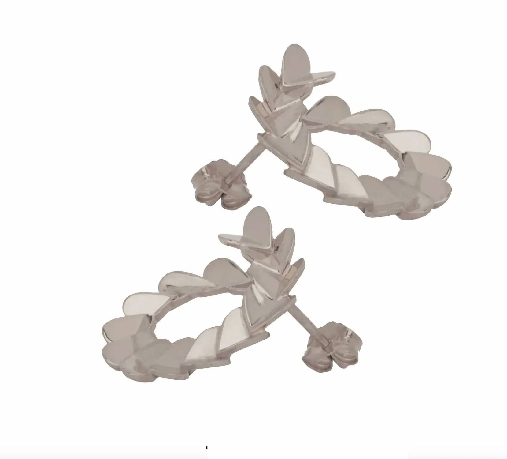 Whimsy Jewelry - Women's Fluttering Hearts Bypass Hoops