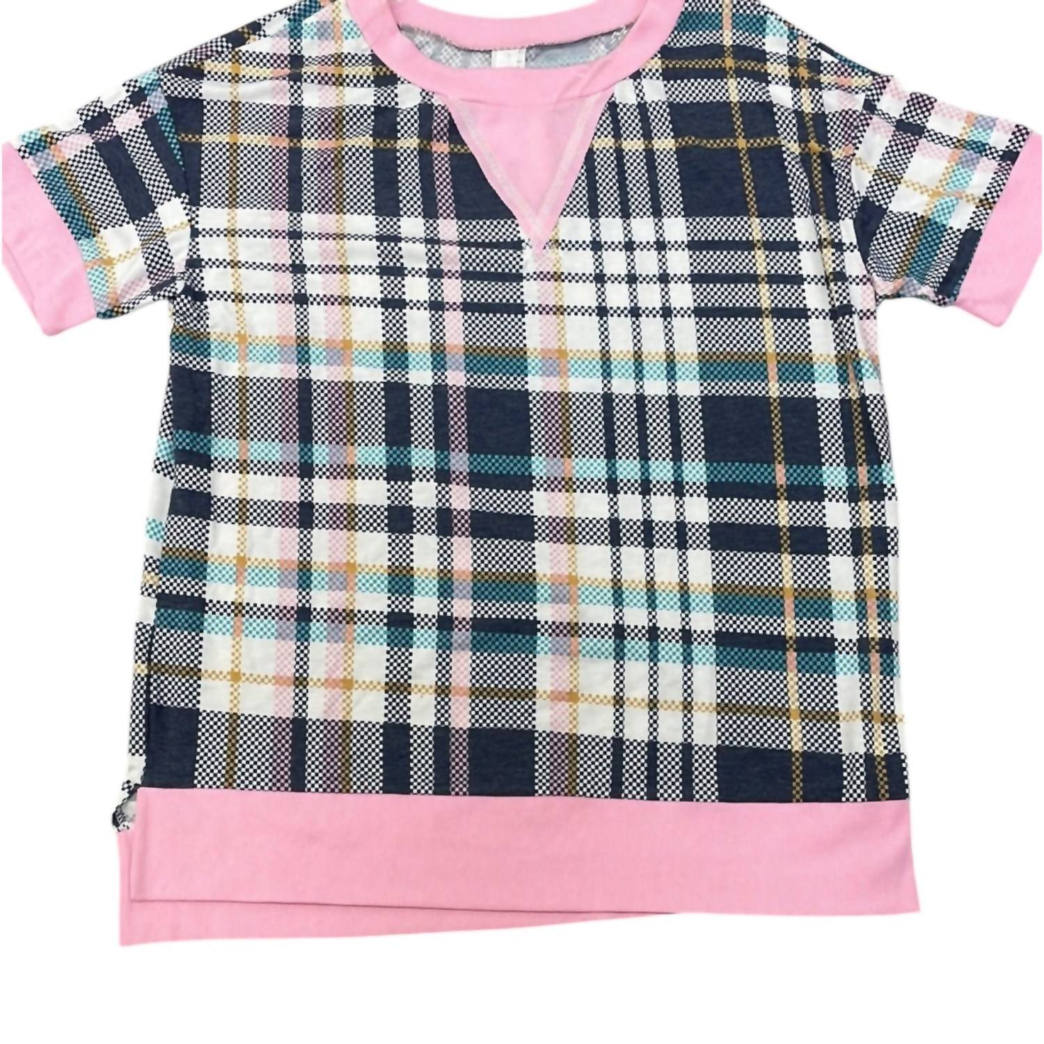 Honeyme - Women's Plaid Argyle Top