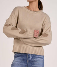 ELAN Hearts Sweater in beige - women's sweater