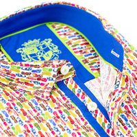Eight X - Men's Mini Flip Flop Button Down Print Shirt
