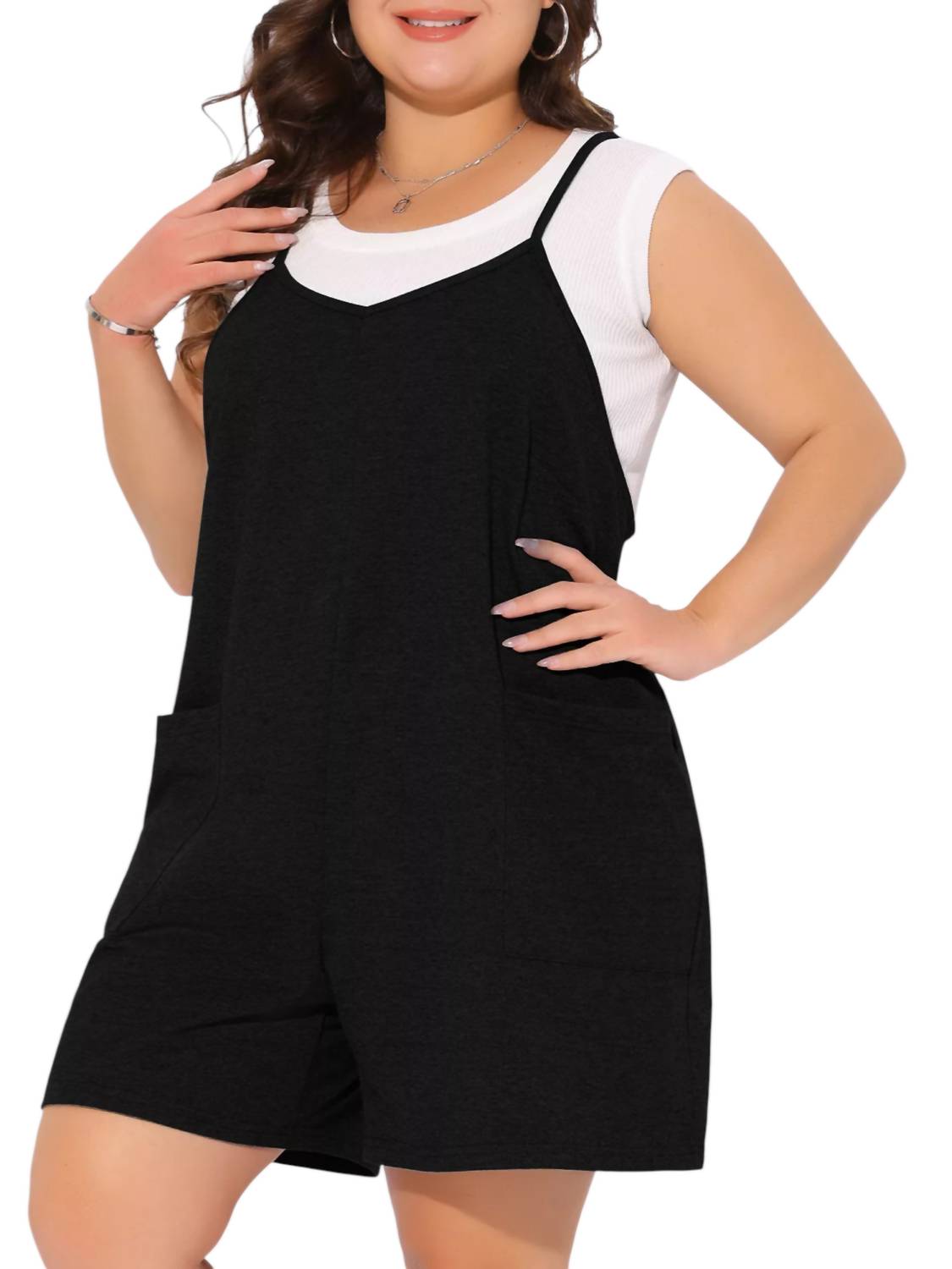 Ces Femme - Raw Edge V-neck Romper