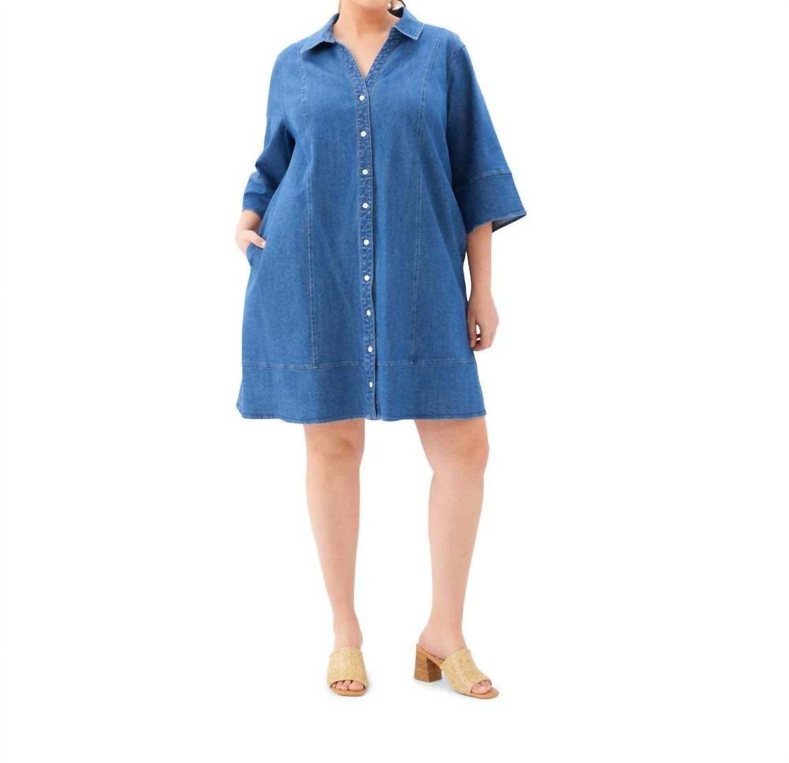 Karen Kane - Flare Sleeve Shirtdress -plus