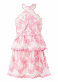 Marlo - Kid's Josie Embroidered Halter Neck Mini Dress