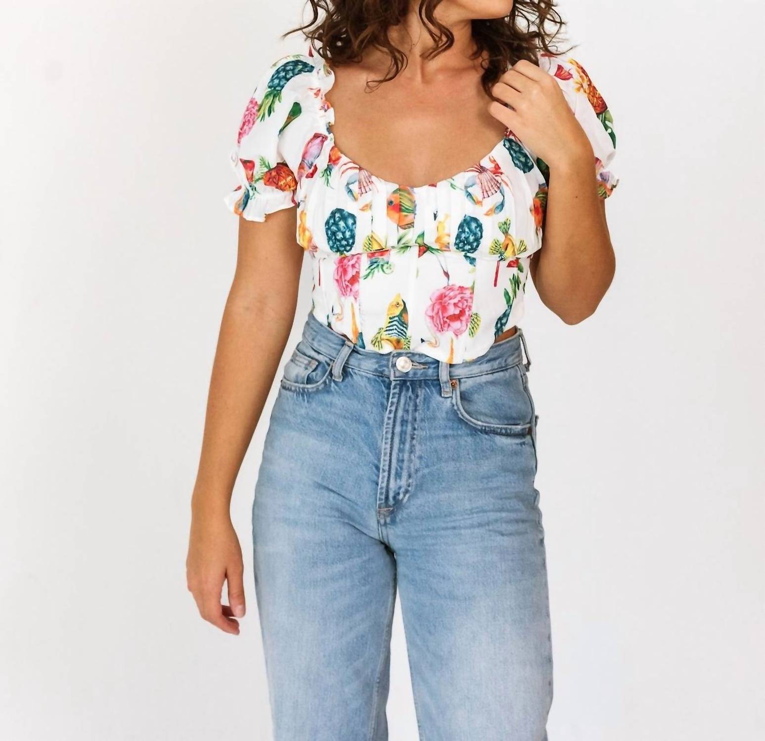 Blu Pepper - Island Nights Corset Detail Top