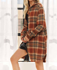 Adora - Amore Button Down Flannel Shacket - Plus