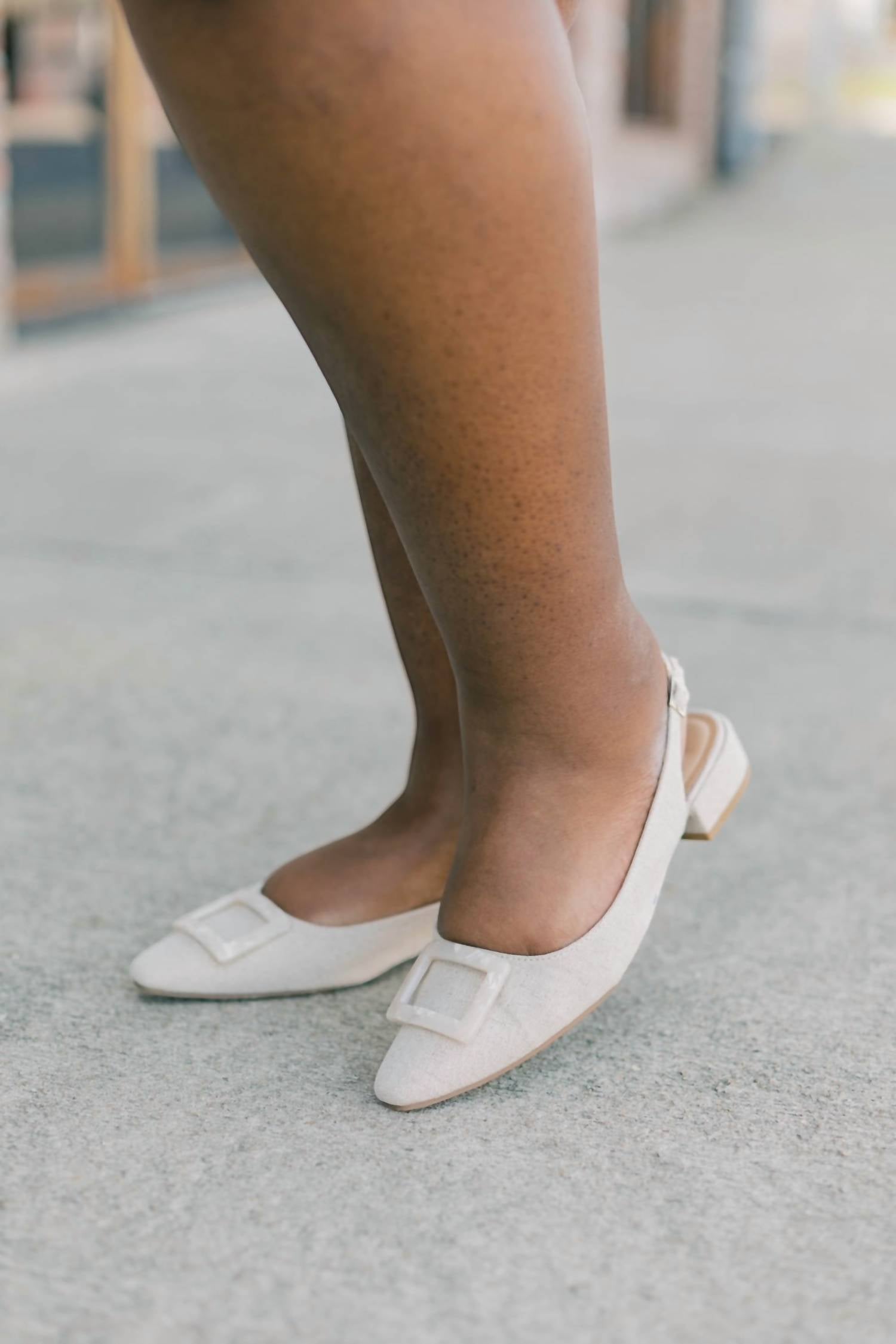 CHINESE LAUNDRY Women's Sweetie Linen Slingback Flats in beige - women's flats - view 5