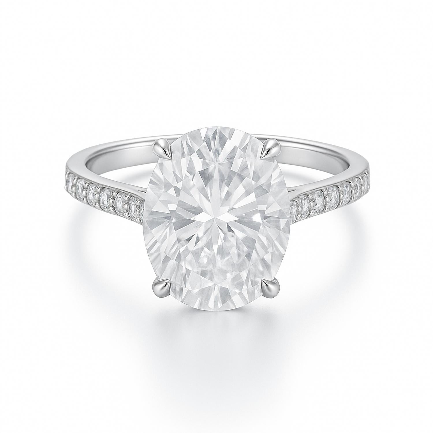 Allyanna Gifts - Women's Oval Pave Moissanite Ring