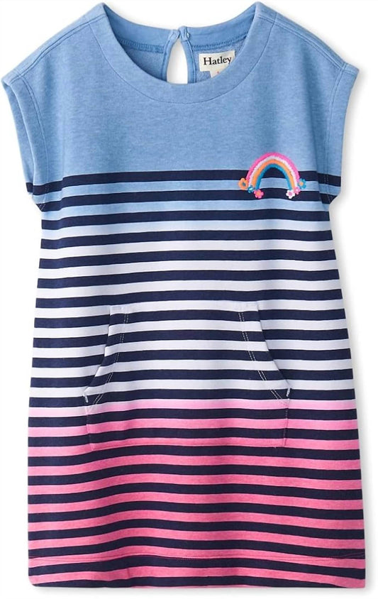 Hatley - Girls' Tall Sunset Stripe Terry Slouchy Dress