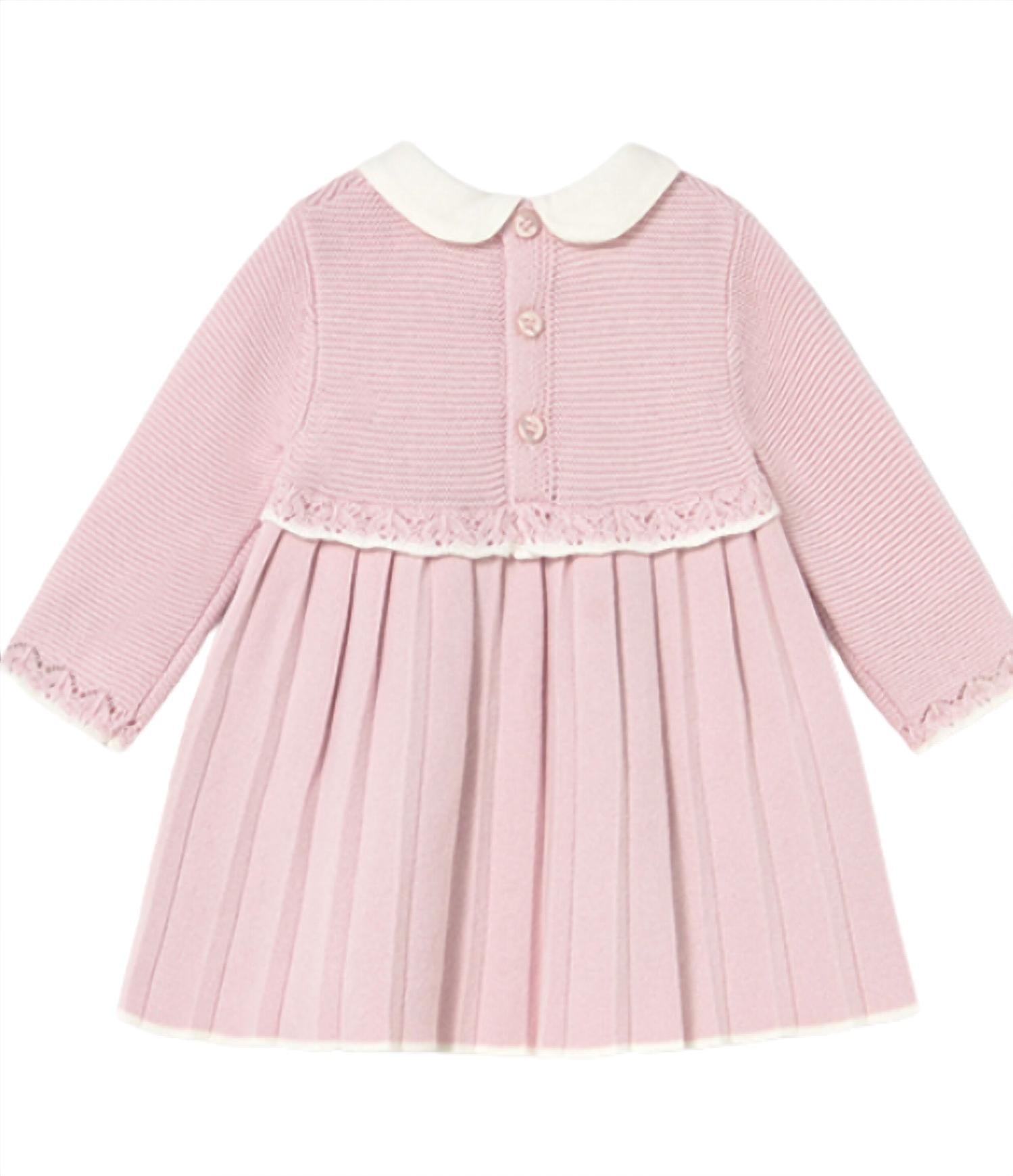 Mayoral Kid's Long Sleeve Knit Dress in crystal pink - kids' dress - alternate view