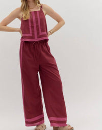 entro Nora Pull-on Pant in cranberry - women's pants