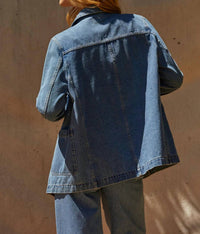 Crescent - Brandi Double Breasted Denim Blazer
