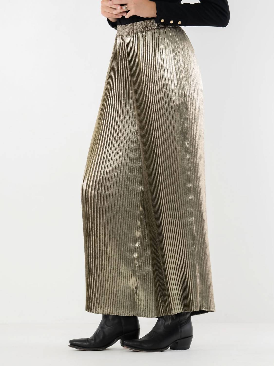Emily Mccarthy - Pleated Wide Leg Pants
