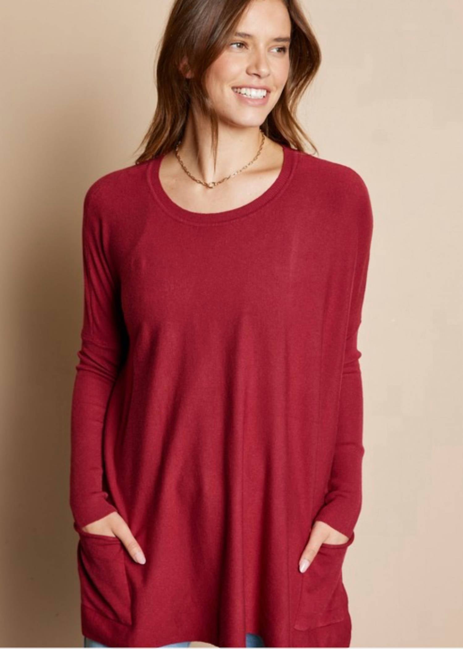 Tea N Rose - Brynn Long Sleeve Batwing Sweater