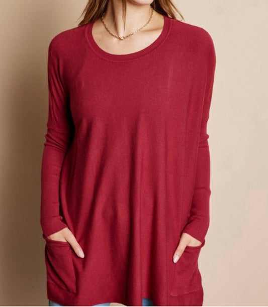 Tea N Rose - Brynn Long Sleeve Batwing Sweater