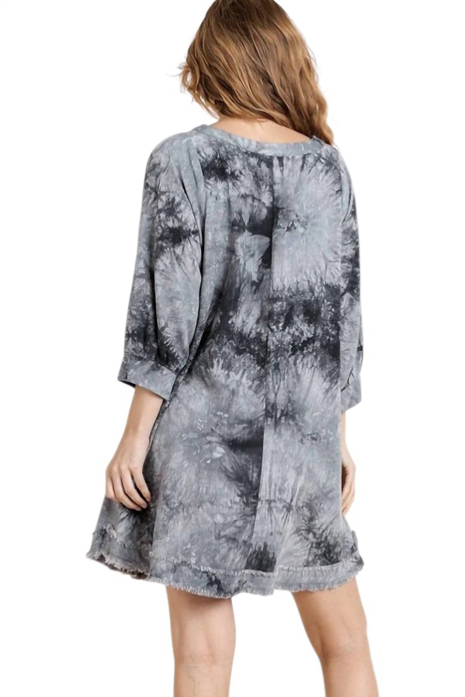 Umgee - Tie Dye Frayed Hem Dress