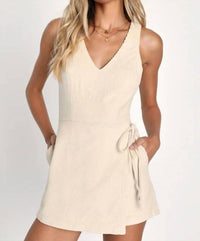 Lulus - Coordinated Cuteness Corduroy Faux Wrap Romper