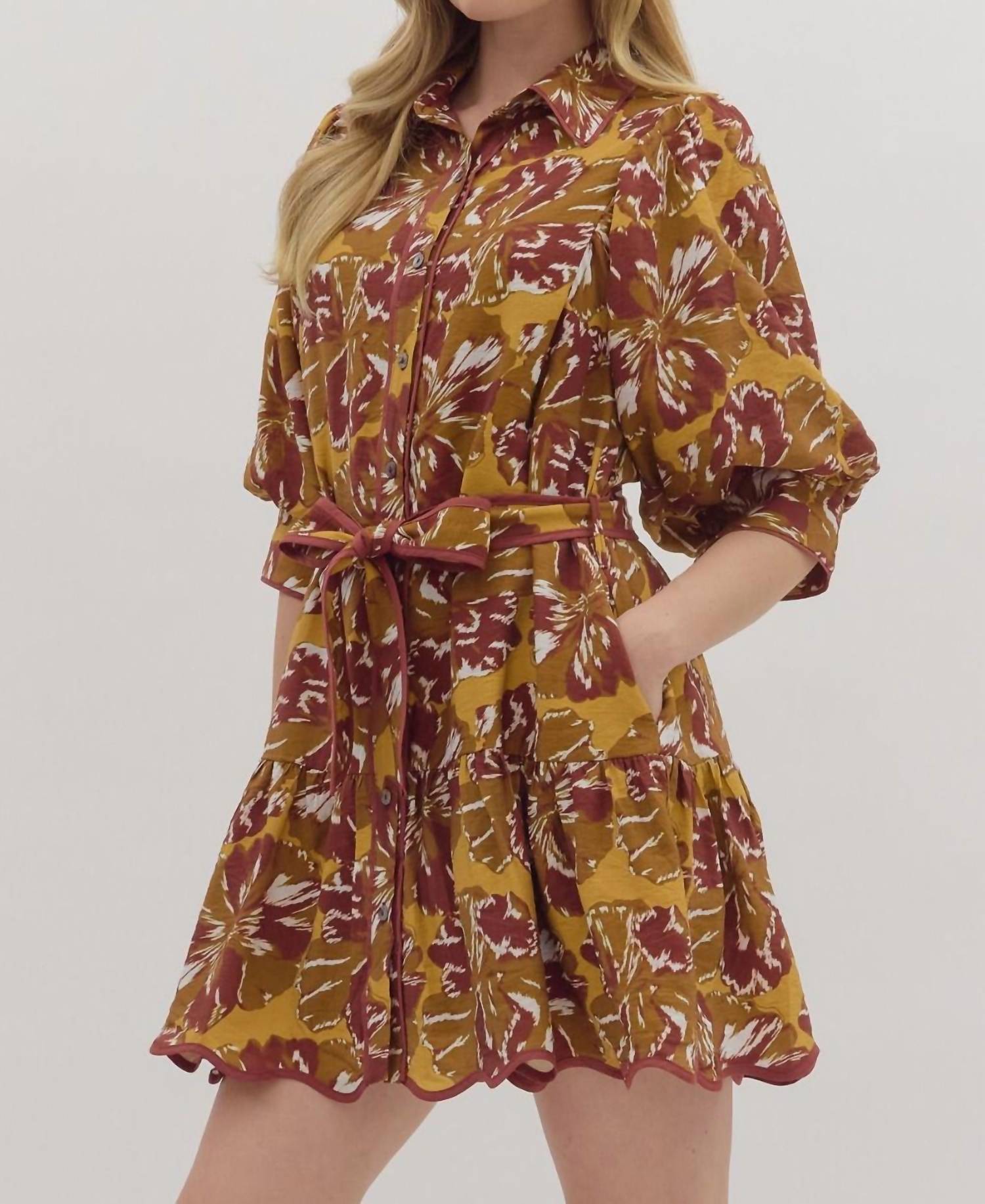 Entro - Elizabeth Taylor Tie Waist Mini Dress
