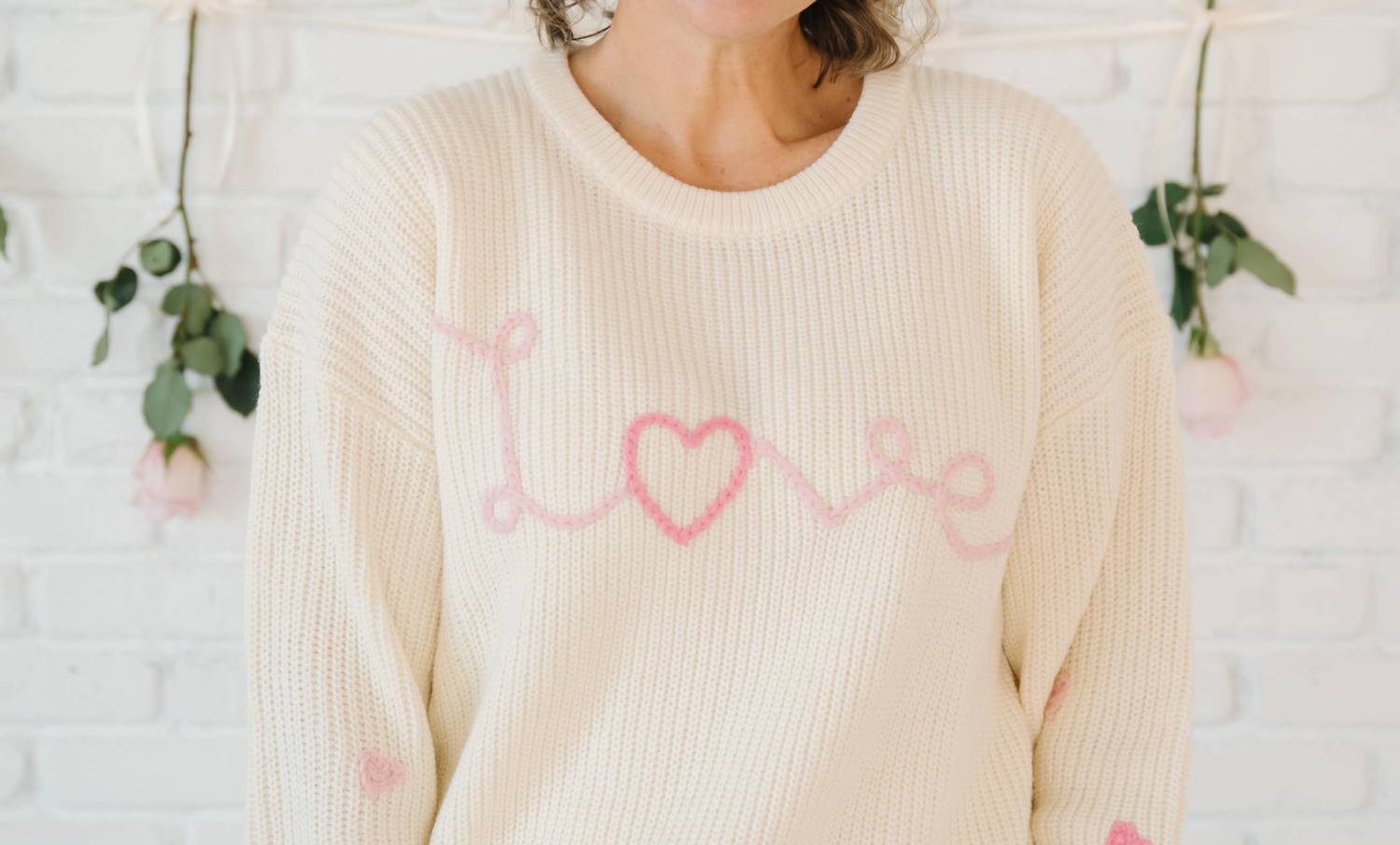 Sweet Wink - Women's Ditsy Love Knit Sweater