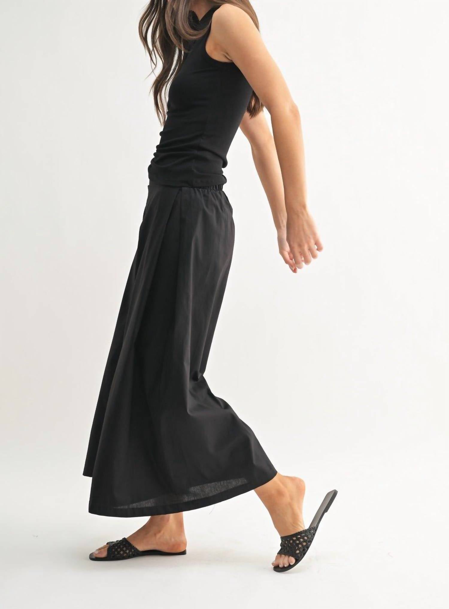 mono b Summer Breeze Wide Leg Pants in black - women's pants - alternate view
