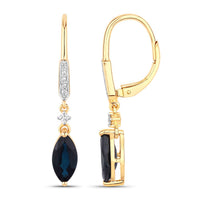 Diana M Jewels - Women's Marquise Natural Blue Sapphire Stud Earrings (2.73 Ct) - Signature