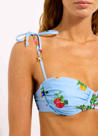 Seafolly Playa Bonita Underwire Bralette Bikini Top in blue - women's swimwear - view 5