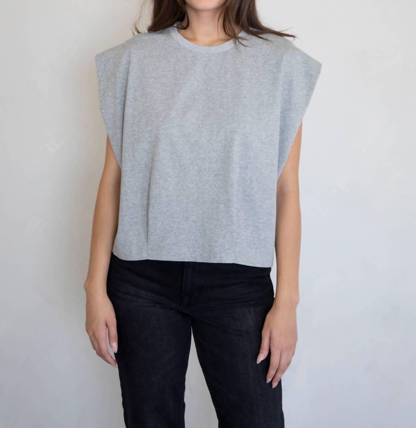Things Between Tate Muscle Tee in heather grey - women's shirt