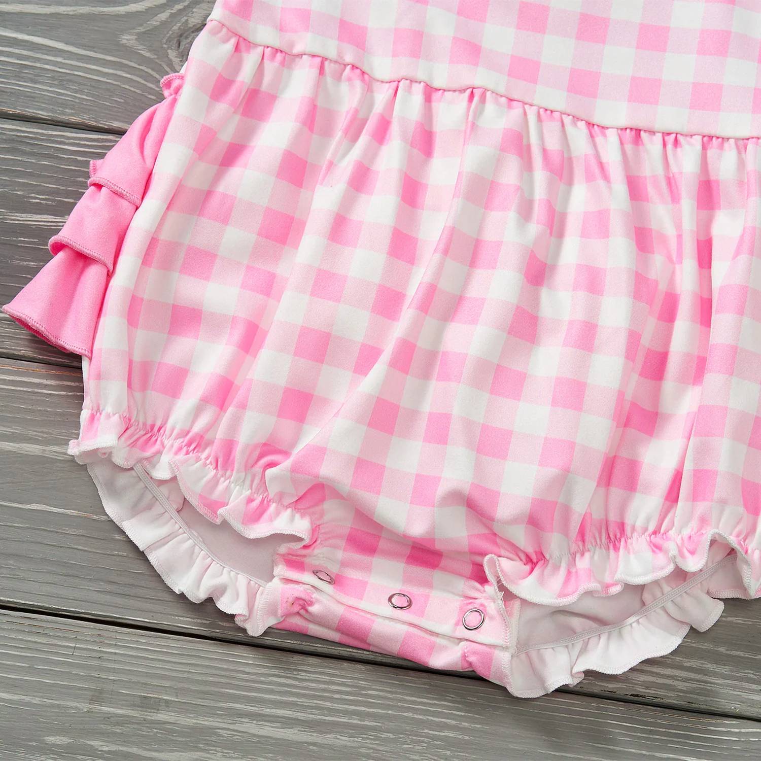 Pete + Lucy - Girls Miss Malibu Gingham Infant Romper