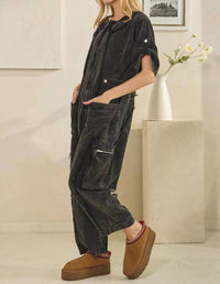 Oli & Hali - Washed Short-sleeved Jumpsuit