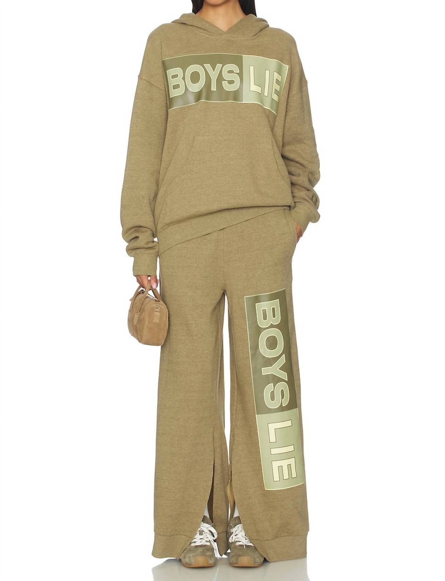 BOYS LIE Better Half Garden Racer Hoodie in green - women's top - alternate view