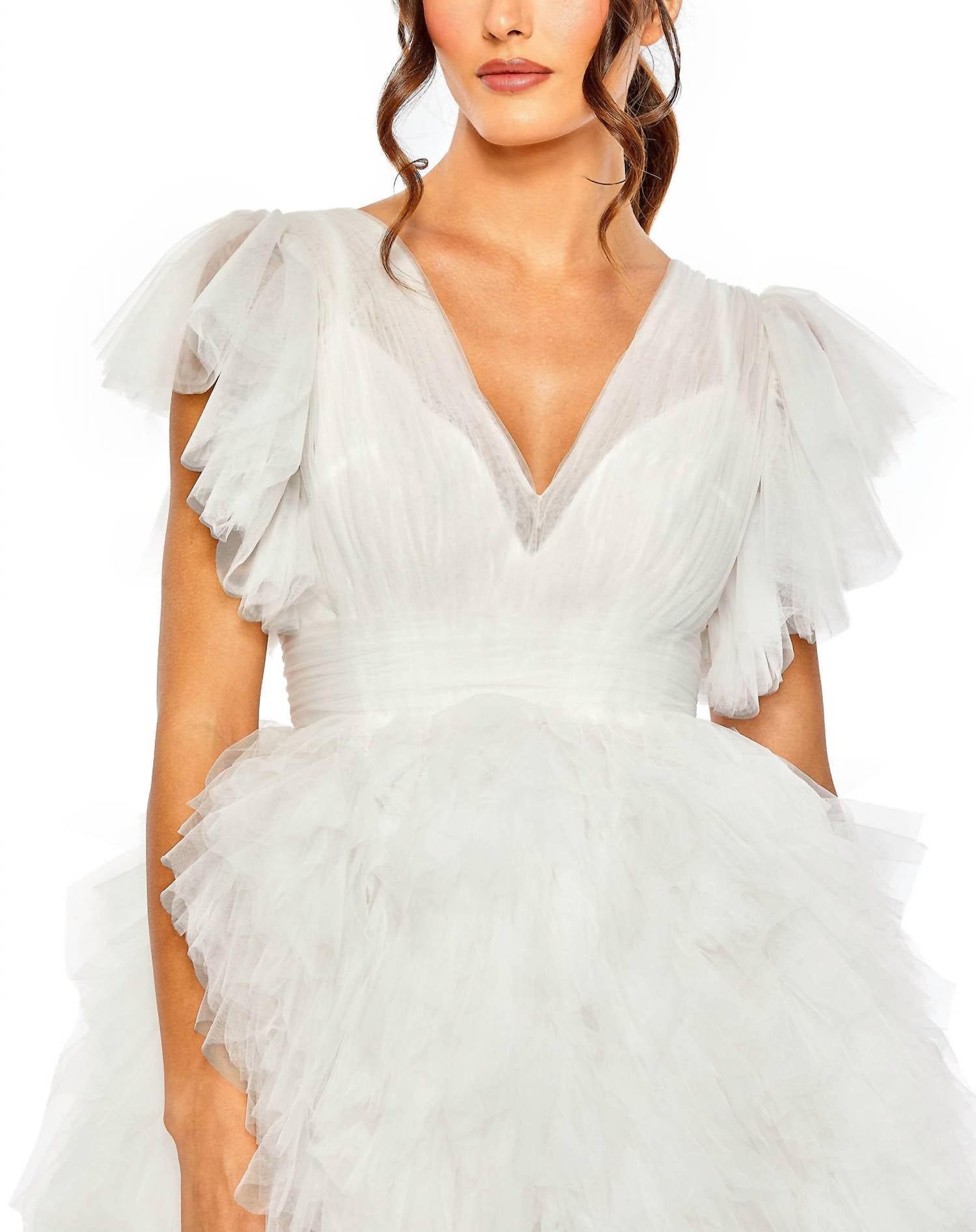Mac Duggal - Flutter Ruffle Tiered Tulle Dress