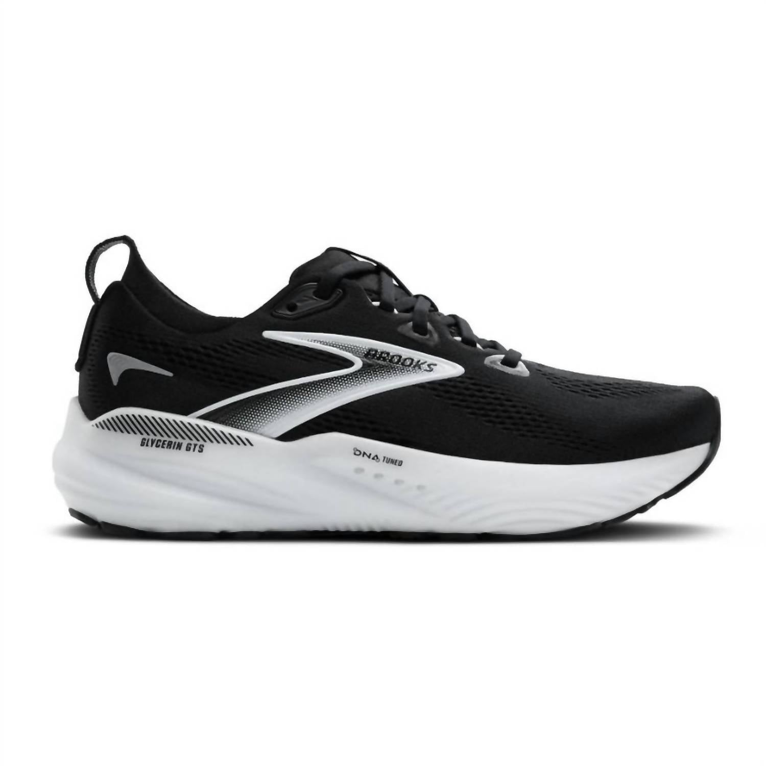 BROOKS Men's Glycerin Gts 22 Running Shoes in black grey white 2 - men's shoe