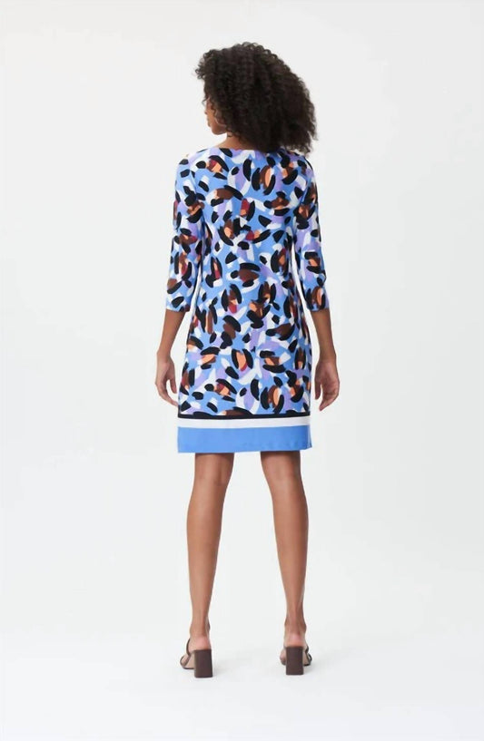 Joseph Ribkoff - Button Shoulder Multi Print Dress