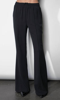 GREYLIN Abigail Drawstring Flared Pants in black - women's pants - detail view