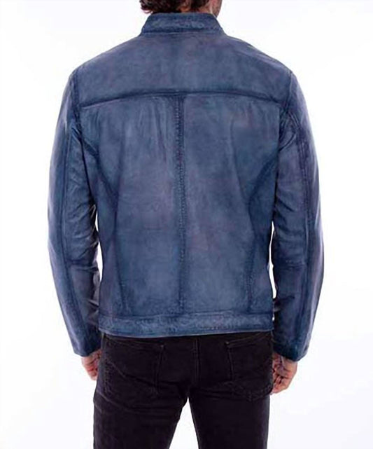 Scully - Men's Slim-fit Denim Soft Leather Jacket