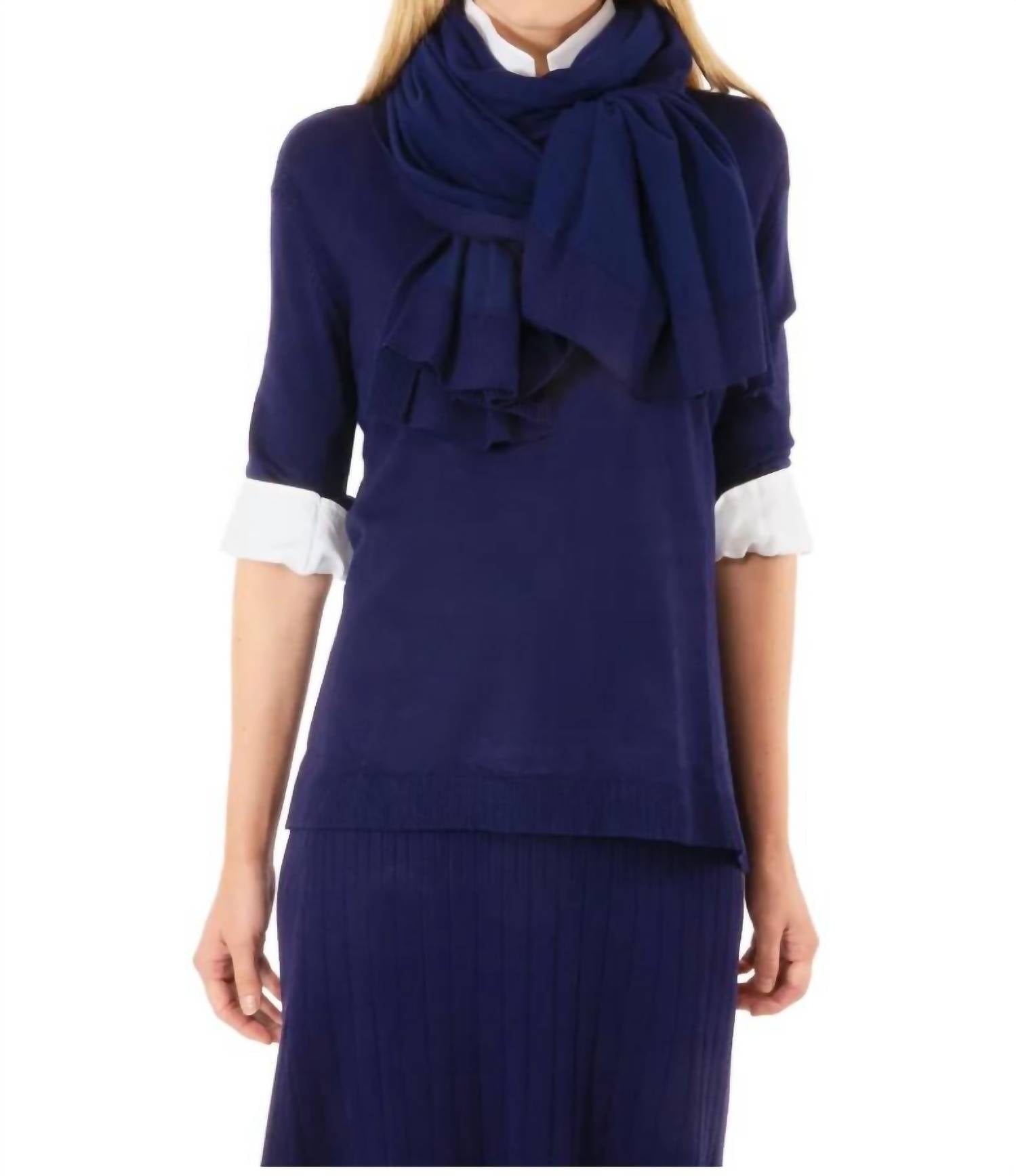 GRETCHEN SCOTT Sneek A Peek Knit Sweater in navy - women's sweater