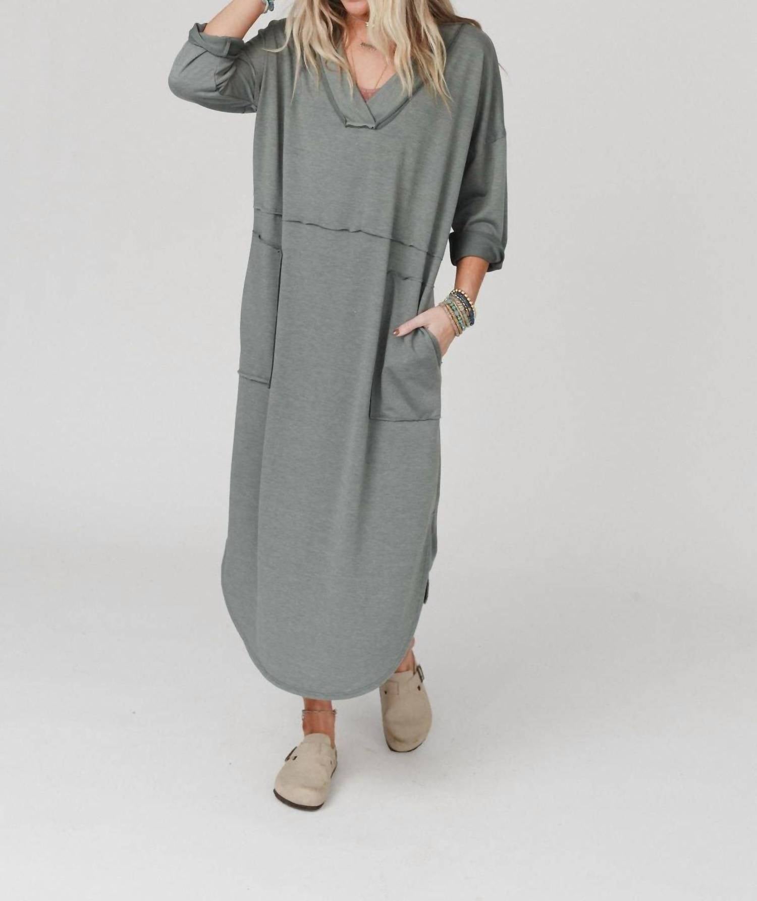 Three Bird Nest - Nest Meadow Long Sleeve Slit Maxi Dress