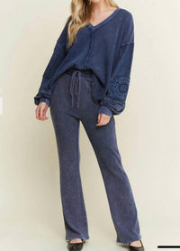 J. Her Women's Sail Away Top in navy blue - women's long sleeve top