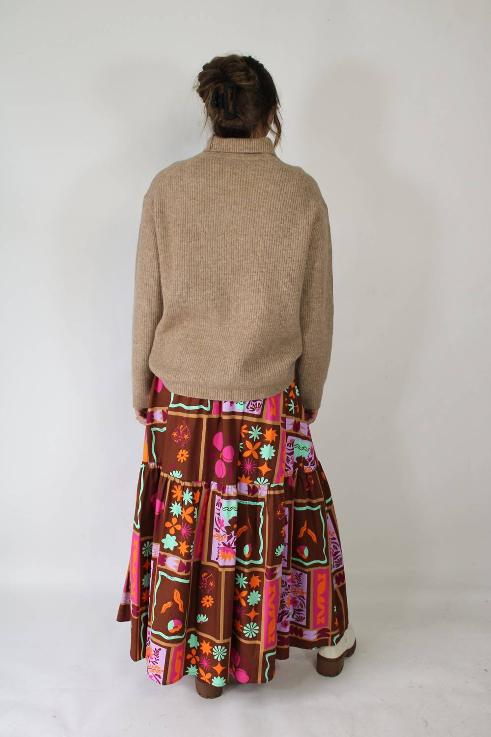 Karlie Karina Turtleneck Sweater in taupe - women's sweater - detail view