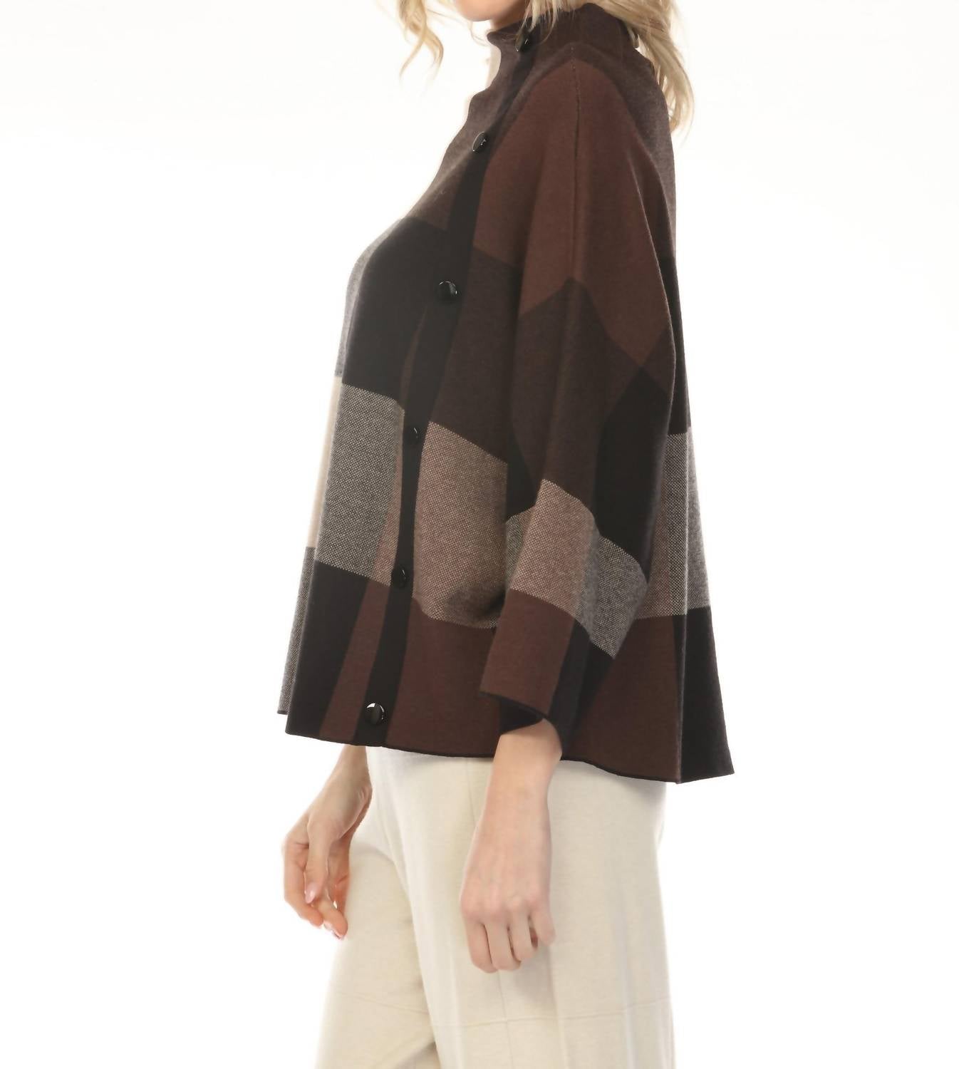 Joseph Ribkoff - Checkered Mock Neck Sweater