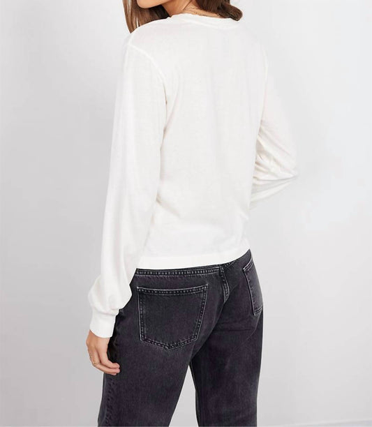 Bobi - Rib Mix Split Neck Long Sleeve Tee