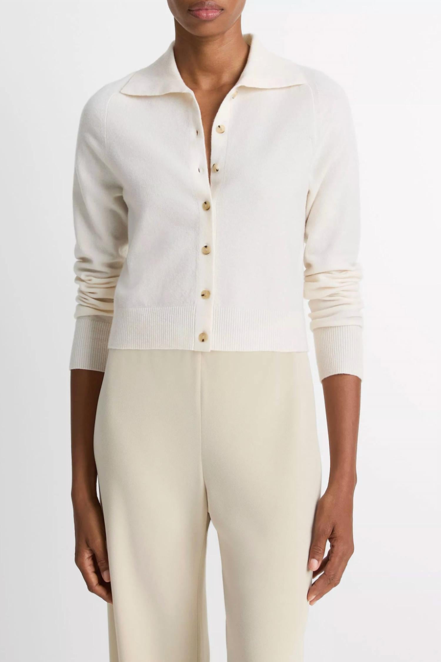 Vince - Button Up Polo Cardigan