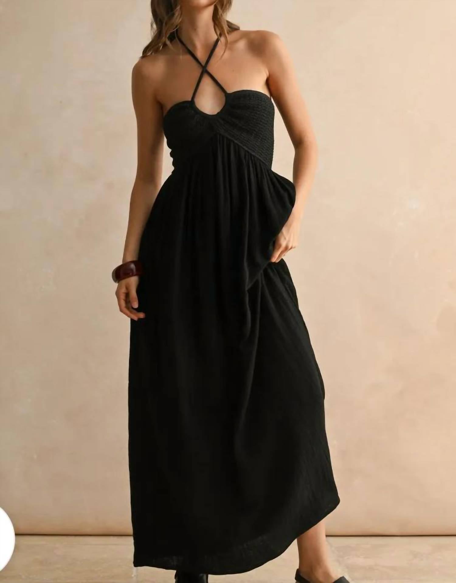 Miou Muse - Gauze Crochet Dress