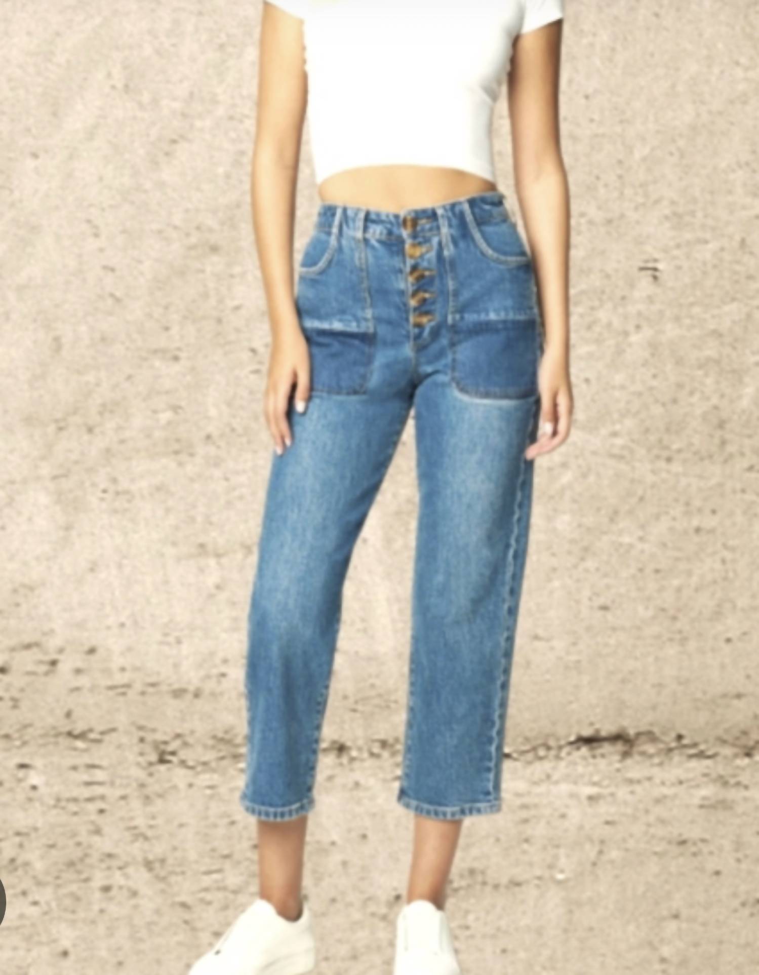 Blanknyc - Women exposed button fly big pockets