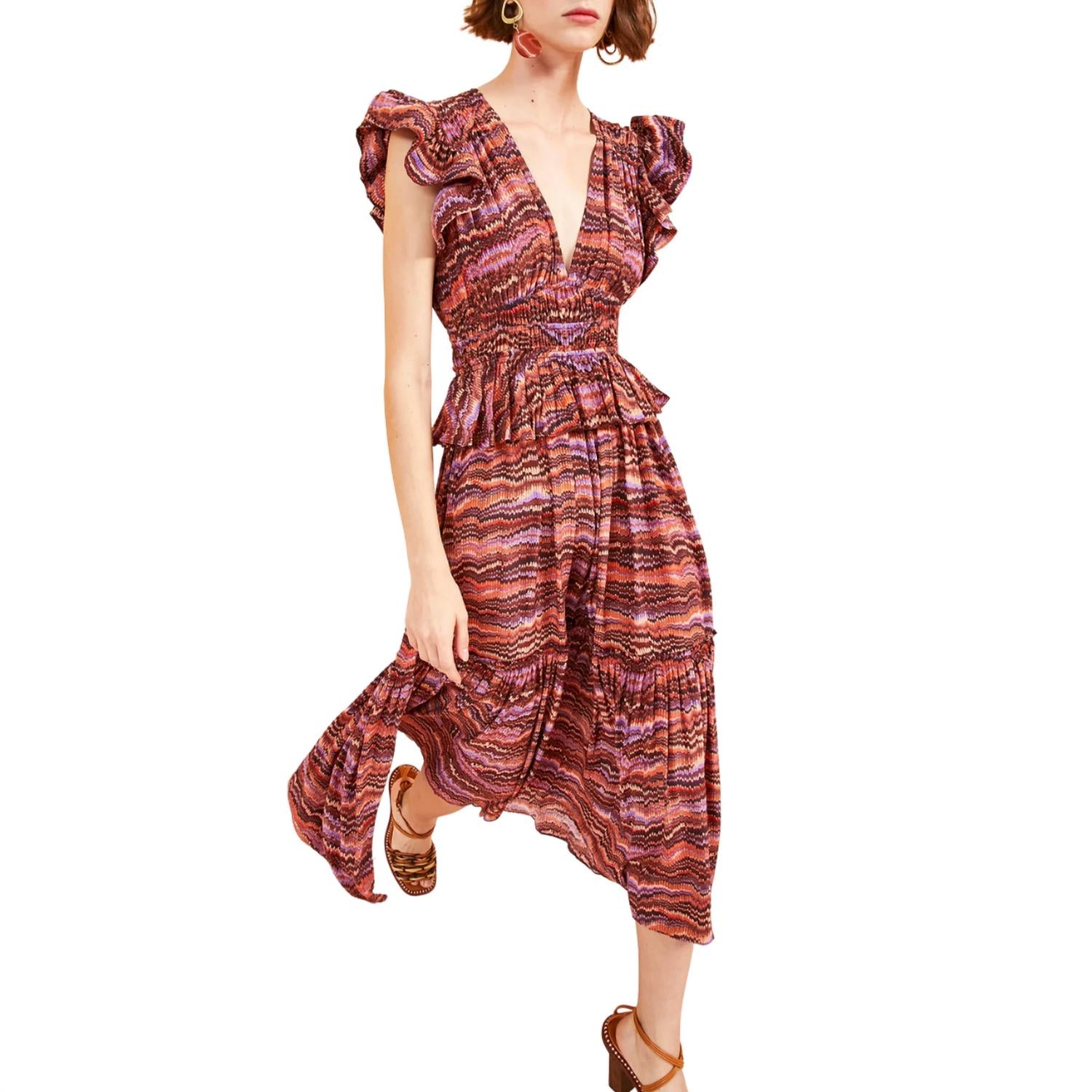Ulla Johnson Bendetta Dress in purple sapphire in sapphire - women's dress - detail view