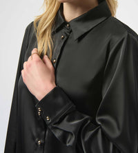 Joseph Ribkoff - Satin Blouse with Cowl Neck and Rhinestone Detail
