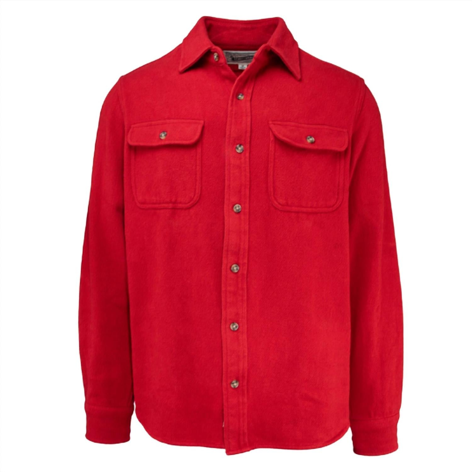 Schott Men Flannel Work Shirt in red - men's shirt