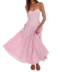 TCEC Oceanview Striped Maxi Dress in pink - women's dress