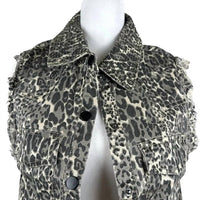 English Rose - Women's Animal Print Distressed Vest