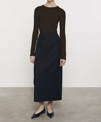 Enza Costa - SILK KNIT LONG SLEEVE CREW TEE